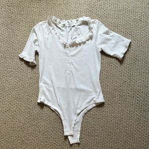 Ruffle button down bodysuit